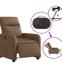 Relaxsessel Elektrisch Braun Stoff
