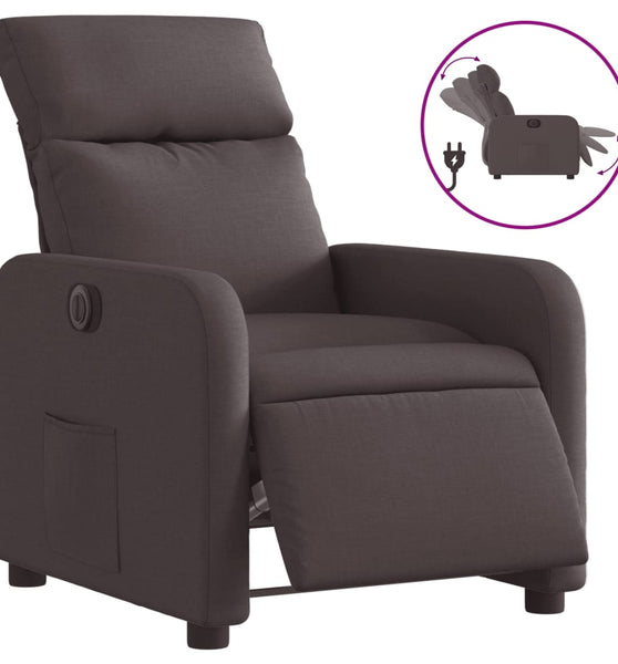Relaxsessel Elektrisch Dunkelbraun Stoff