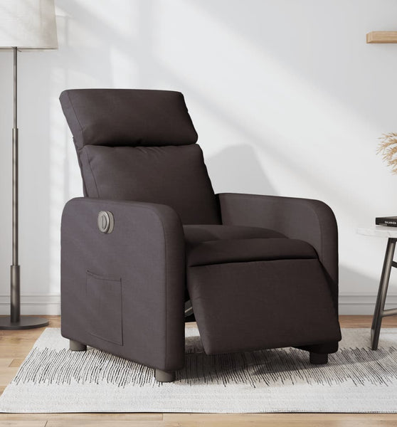 Relaxsessel Elektrisch Dunkelbraun Stoff