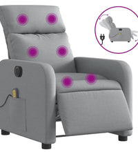 Massagesessel Elektrisch Hellgrau Stoff