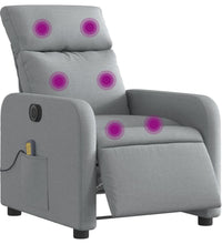 Massagesessel Elektrisch Hellgrau Stoff