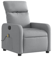 Massagesessel Elektrisch Hellgrau Stoff