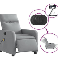 Massagesessel Elektrisch Hellgrau Stoff