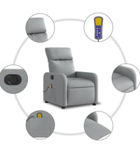 Massagesessel Elektrisch Hellgrau Stoff