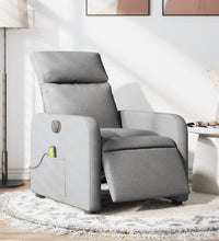 Massagesessel Elektrisch Hellgrau Stoff