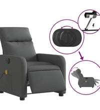 Massagesessel Elektrisch Dunkelgrau Stoff
