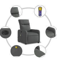 Massagesessel Elektrisch Dunkelgrau Stoff