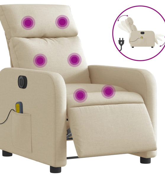 Massagesessel Elektrisch Creme Stoff