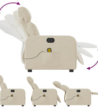 Massagesessel Elektrisch Creme Stoff