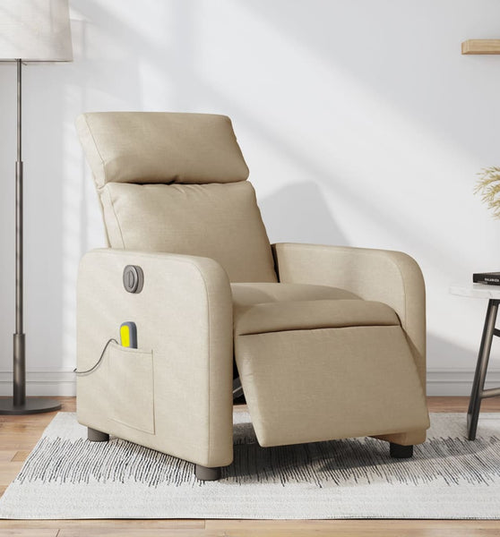 Massagesessel Elektrisch Creme Stoff