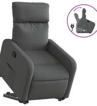 Relaxsessel mit Aufstehhilfe Dunkelgrau Stoff