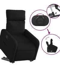 Relaxsessel mit Aufstehhilfe Schwarz Stoff