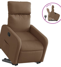 Relaxsessel mit Aufstehhilfe Braun Stoff
