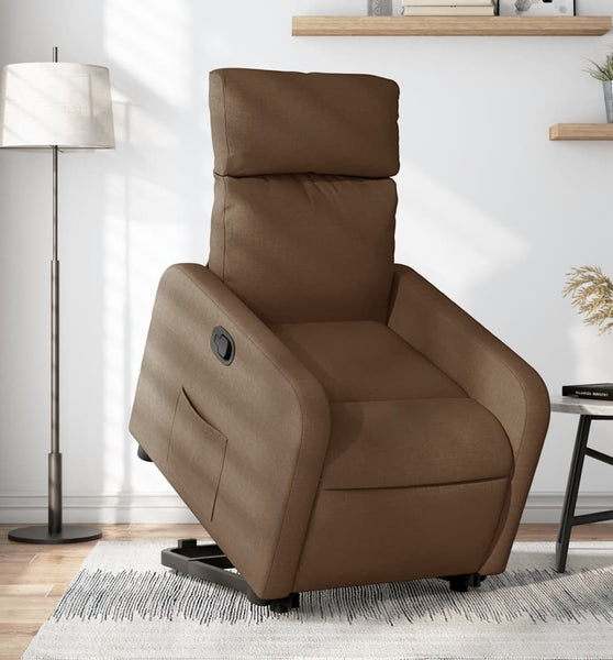 Relaxsessel mit Aufstehhilfe Braun Stoff