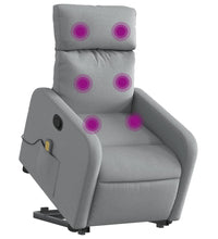 Massagesessel mit Aufstehhilfe Hellgrau Stoff