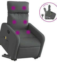 Massagesessel mit Aufstehhilfe Dunkelgrau Stoff