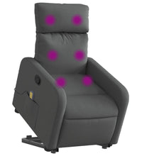 Massagesessel mit Aufstehhilfe Dunkelgrau Stoff
