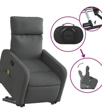 Massagesessel mit Aufstehhilfe Dunkelgrau Stoff