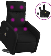 Massagesessel mit Aufstehhilfe Schwarz Stoff