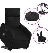 Massagesessel mit Aufstehhilfe Schwarz Stoff