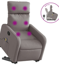 Massagesessel mit Aufstehhilfe Taupe Stoff