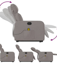 Massagesessel mit Aufstehhilfe Taupe Stoff