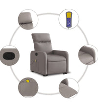 Massagesessel mit Aufstehhilfe Taupe Stoff