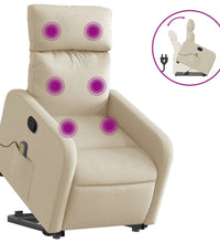 Massagesessel mit Aufstehhilfe Creme Stoff