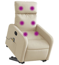 Massagesessel mit Aufstehhilfe Creme Stoff