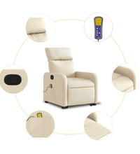 Massagesessel mit Aufstehhilfe Creme Stoff