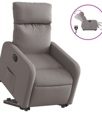 Relaxsessel mit Aufstehhilfe Elektrisch Taupe Stoff