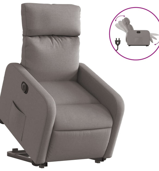 Relaxsessel mit Aufstehhilfe Elektrisch Taupe Stoff