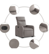 Relaxsessel mit Aufstehhilfe Elektrisch Taupe Stoff