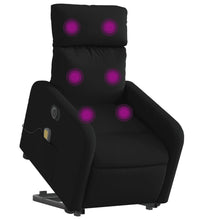 Elektrischer Massagesessel mit Aufstehhilfe Schwarz Stoff