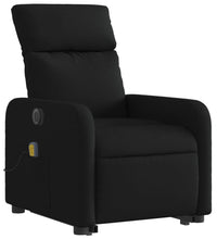 Elektrischer Massagesessel mit Aufstehhilfe Schwarz Stoff