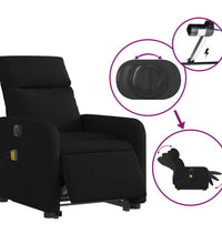Elektrischer Massagesessel mit Aufstehhilfe Schwarz Stoff
