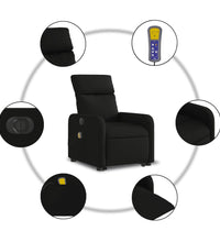 Elektrischer Massagesessel mit Aufstehhilfe Schwarz Stoff