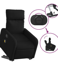 Elektrischer Massagesessel mit Aufstehhilfe Schwarz Stoff