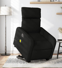 Elektrischer Massagesessel mit Aufstehhilfe Schwarz Stoff