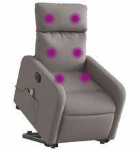 Elektrischer Massagesessel mit Aufstehhilfe Taupe Stoff