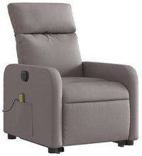 Elektrischer Massagesessel mit Aufstehhilfe Taupe Stoff