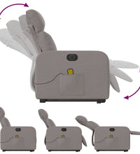 Elektrischer Massagesessel mit Aufstehhilfe Taupe Stoff