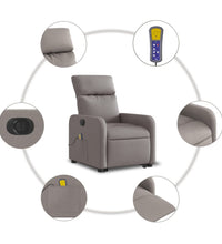 Elektrischer Massagesessel mit Aufstehhilfe Taupe Stoff