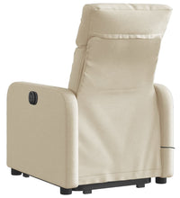Elektrischer Massagesessel mit Aufstehhilfe Creme Stoff