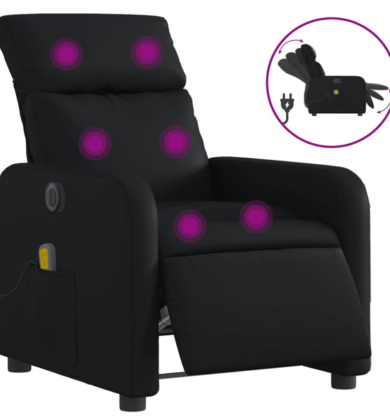 Massagesessel Elektrisch Schwarz Kunstleder