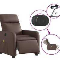 Massagesessel Elektrisch Braun Kunstleder