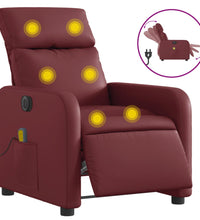 Massagesessel Elektrisch Weinrot Kunstleder