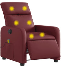 Massagesessel Elektrisch Weinrot Kunstleder