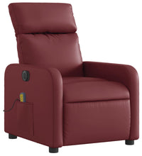 Massagesessel Elektrisch Weinrot Kunstleder