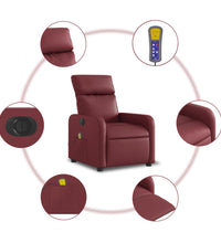 Massagesessel Elektrisch Weinrot Kunstleder